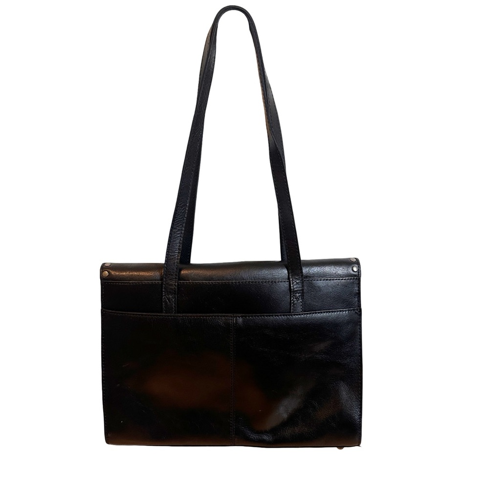 Patricia Nash Verbania 100% Genuine Leather Studded Satchel Purse Black - Picture 3 of 15